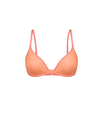 Sculpting Coral Bikini Top with removable push-up padding