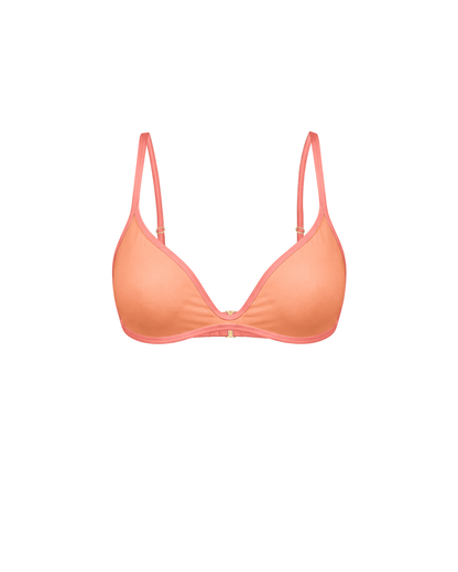 Sculpting Coral Bikini Top with removable push-up padding